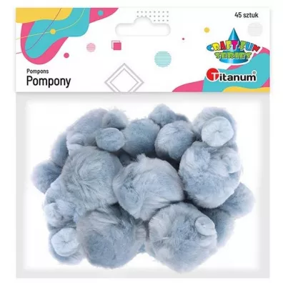 Titanum Pompony akrylowe szare mix rozmiarw szary 45 szt.