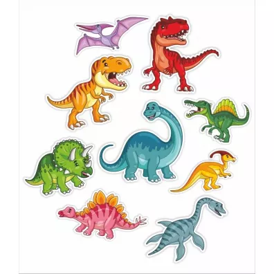 LearnHow Dekoracje okienne dwustronne Dinozaury 01 9 szt.