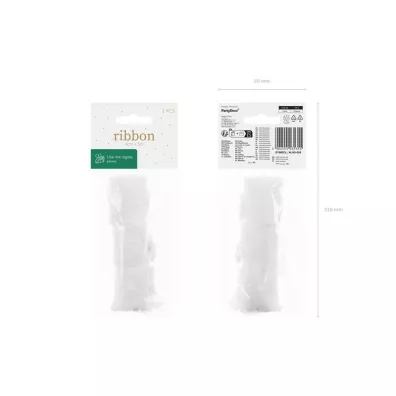 PartyDeco Wst��ka szyfonowa bia�y 40mm/5m 3 szt.