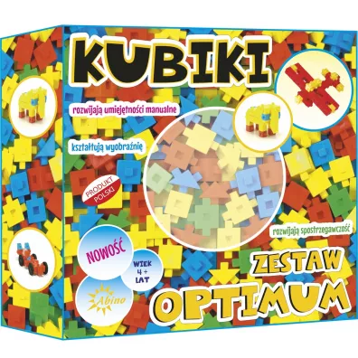Klocki konstrukcyjne 138 elementw Kubiki Optimum ABINO 337008