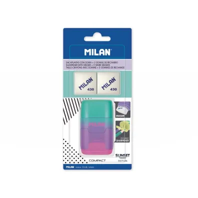 Milan Temper�wko z gumk� Compact Sunset na blistrze zielono-fioletowo-r�owa