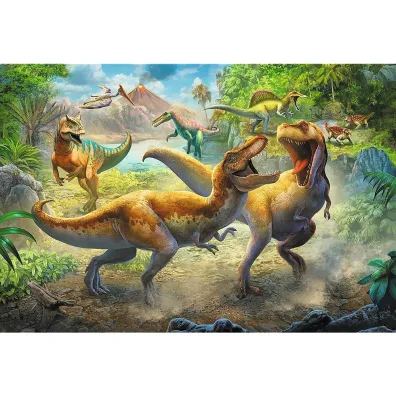 Puzzle 160 el. Walcz�ce Tyranozaury Trefl
