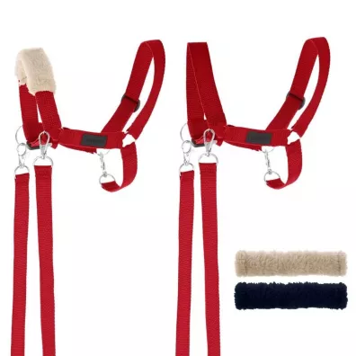 Kantar dla Hobby Horse wodze + futerka czerwony Handlosfera