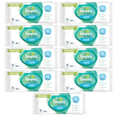 Pampers Aqua Chusteczki nawil�aj�ce dla dzieci Zestaw 9 x 48 szt.