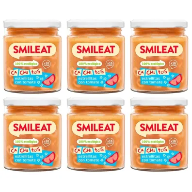 Smileat S�oiczek z ekologicznymi ma�ymi kawa�kami makaronu z pomidorami po 10 miesi�cu Zestaw 6 x 230 g Bio