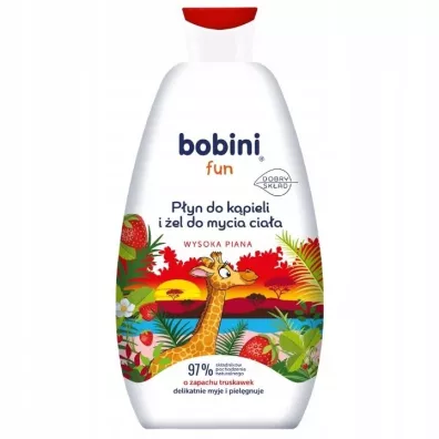 Bobini Fun P�yn do k�pieli i mycia cia�a Truskawka 500 ml