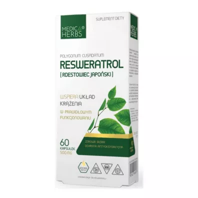 Medica Herbs Resweratrol Rdestowiec japoski Suplement diety 60 kaps.