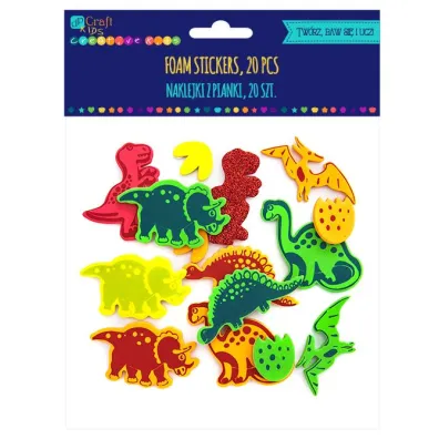 Dalprint Naklejki z pianki Dinozaury 20 szt.
