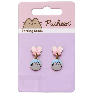 Pusheen Kolczyki z kokardk�