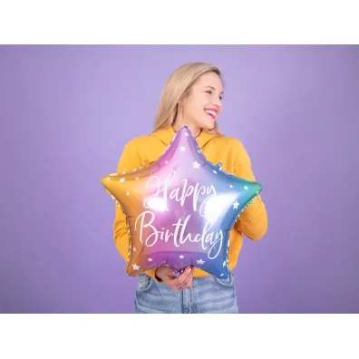 PartyDeco Balon foliowy Happy Birthday 40cm