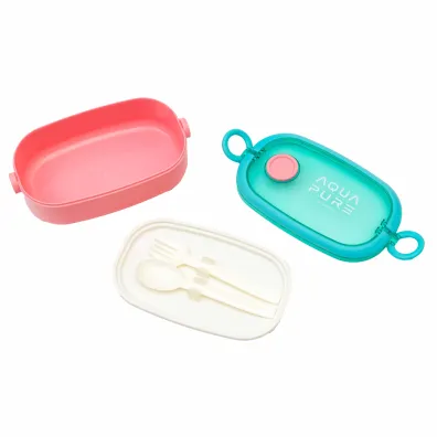 �niadani�wka Aqua Pure ze sztu�cami - mint/pink