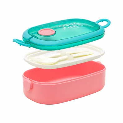 �niadani�wka Aqua Pure ze sztu�cami - mint/pink