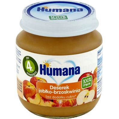 Humana Deserek jabłko-brzoskwinia po 4. miesiącu 100% Organic Quality 125 g Bio