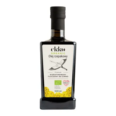 Ekko Olej rzepakowy t�oczony na zimno omega-3 500 ml Bio