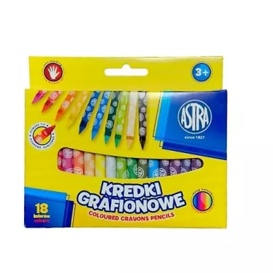 Astra Kredki grafionowe okrge 18 kolorw