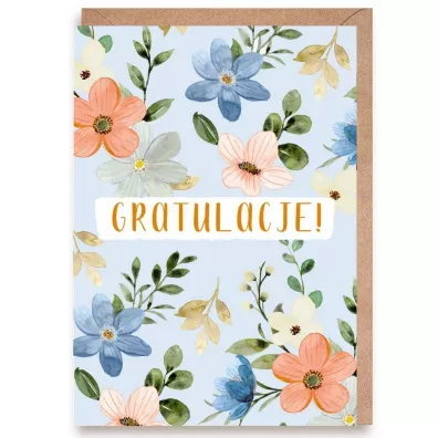 Cardie Kartka okoliczno�ciowa Gratulacje kwiaty