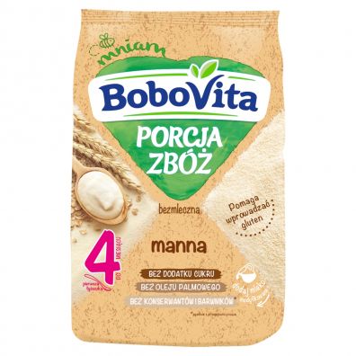 BoboVita Porcja Zbóż Kaszka bezmleczna manna po 4 miesiącu 170 g
