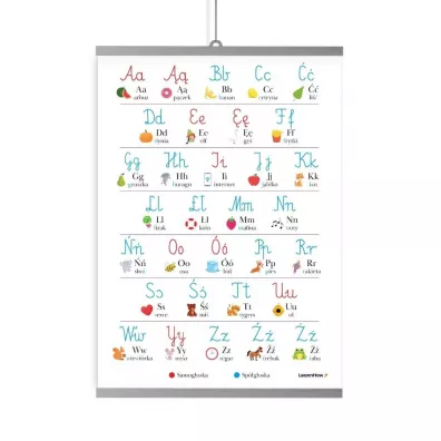 LearnHow Plakat edukacyjny - alfabet litery polskie B2