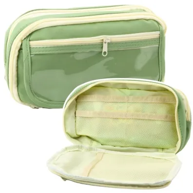 LeanToys Pi�rnik szkolny dwukomorowy z kieszonkami 22cm