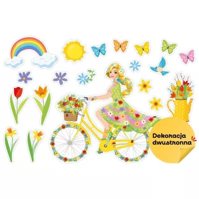 LearnHow Dekoracja wiosenna - Pani Wiosna na rowerze 20el