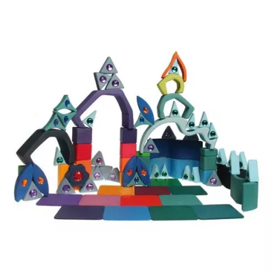 Uk�adanka z kryszta�kami Mandala b�yszcz�ca, �rednica 27 cm, niebieska, 4+, Grimm's Grimms