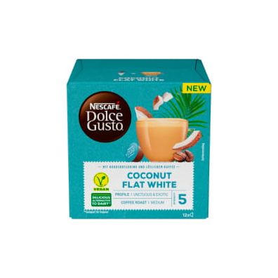 Nescafe Dolce Gusto Coconut Flat White Rozpuszczalny napj kawowy z kokosem 12 x 9,7 g