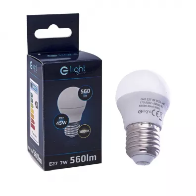 Eko-light arwka LED 7W E27 G45 ciepa 3000K 560lm kulka