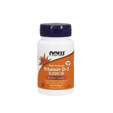 Now Foods Witamina D-3 5000 IU Suplement diety 240 kaps.