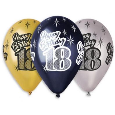 Godan Balony Premium Happy Birthday 18 metaliczne