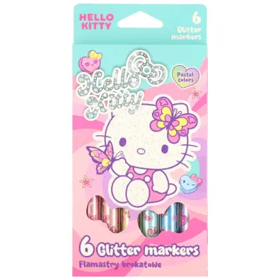 Patio Coolpack, Flamastry brokatowe Hello Kitty Pastel - Pink 1, 6 kolor�w (10623PTR)