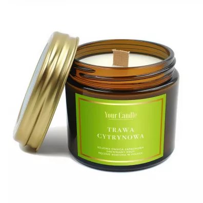 Your Candle �wieca sojowa zapachowa z drewnianym knotem trawa cytrynowa 120 ml