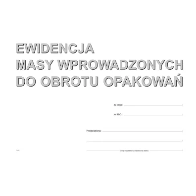 Michalczyk i Prokop Ewidencja masy wprowadzonych do obrotu opakowa�