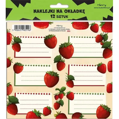 Henry Naklejki na ok�adk� - Truskawka 12 szt.
