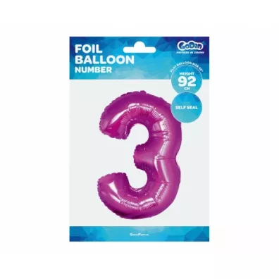 Godan Balon foliowy cyfra 3 FG-C85R3 rowy 92cm