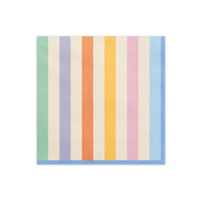 PartyDeco Serwetki Paski 33x33cm