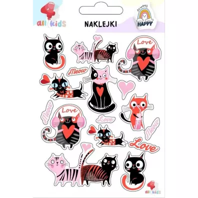 All4Kids Naklejki dla dzieci Walentynki 3 Kotki