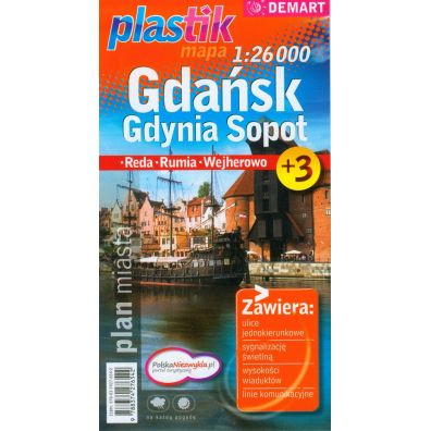 Gdask, Gdynia, Sopot 1:26 000 plastik mapa