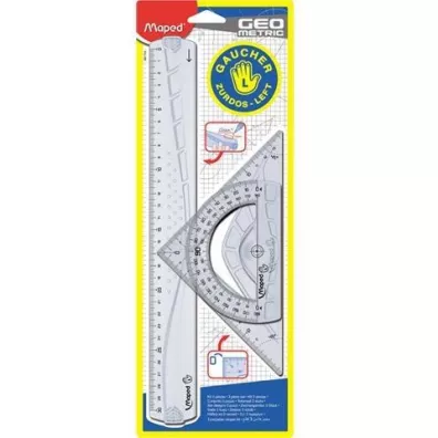 Maped Zestaw Geometric dla lewor�cznych: linijka/ekierka/k�tomierz 4 elementy