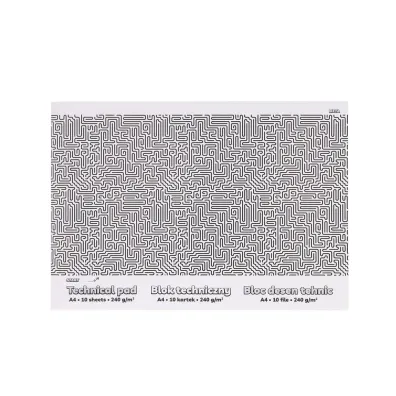 Strigo Blok techniczny A4/10K 240g Labirynt