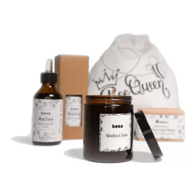 Mokosh, Eco Life Bee.pl Kosmetyki + �wieca sojowa + Woreczek Zestaw 140 g + 110 g + 100 ml