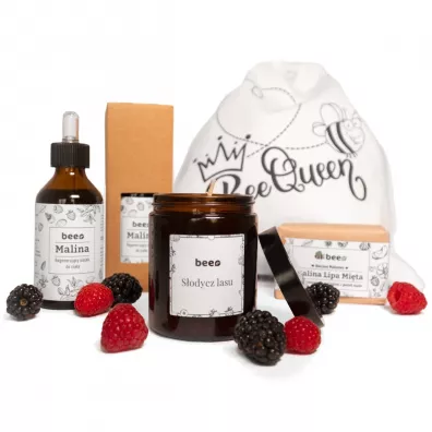 Mokosh, Eco Life Bee.pl Kosmetyki + �wieca sojowa + Woreczek Zestaw 140 g + 110 g + 100 ml