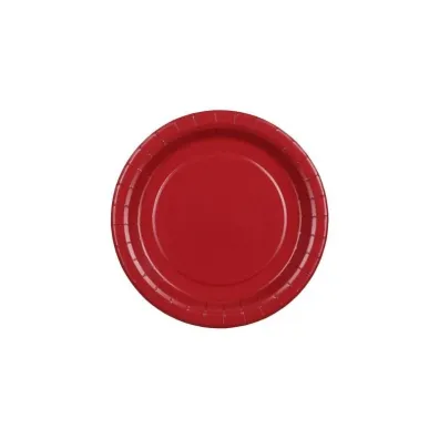 PartyDeco Talerzyki papierowe ciemny czerwony 18cm