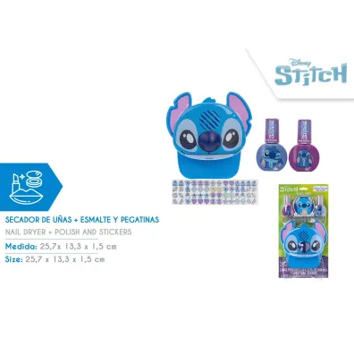 Zestaw suszarka do paznokci + 2 lakiery + naklejki Stitch SI0095GG KIDS EUROSWAN