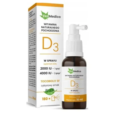 Ekamedica Witamina D3 krople w sprayu Suplement diety 30 ml