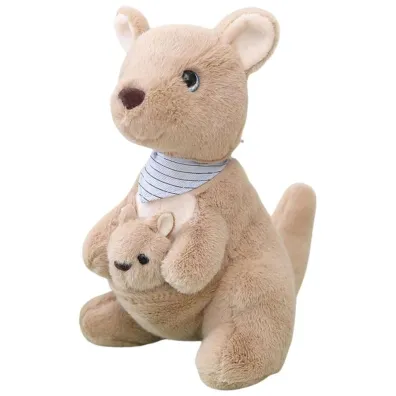 Kangur pluszowy z m�odym 23cm LeanToys