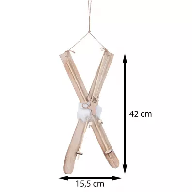 H&S Decoration Zawieszka witeczna Narty led beowy