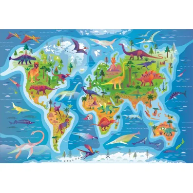 Puzzle 180 el. Super Dinosaurs Map Clementoni