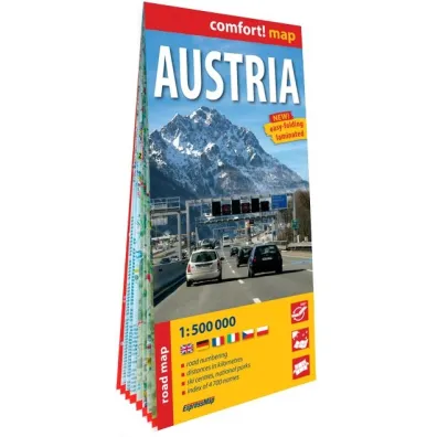 Austria mapa samochodowa 1:500 000 laminat 2025