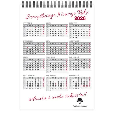 Kalendarz 2026 A5 biurkowy tr�jdzielny pionowy MIX