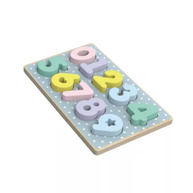 Ukadanka drewniana cyferki Pastelowa iWood